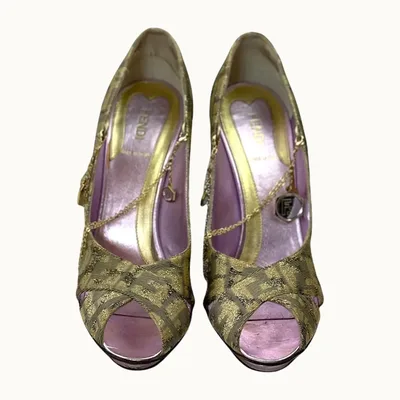 Fendi Cloth In Heels Gold