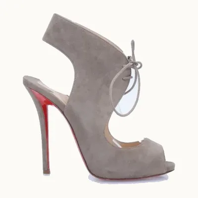 Christian Louboutin Allegra Sandals Taupe, Size 37.5