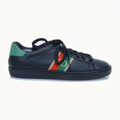 Gucci Ace Interlocking Sneakers Black, Size 36.5