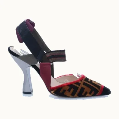 Zapatillas Fendi Colibri Velvet Cafés, Talla 36.5