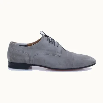Christian Louboutin Suede Loafers Grey, Size 44
