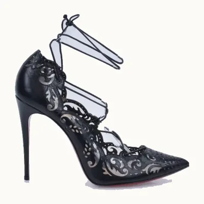 Christian Louboutin Impera 120 Heels Black, Size 39