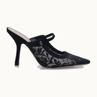 Dior Capture 100 Embroidered Sandals Black, Size 37.5
