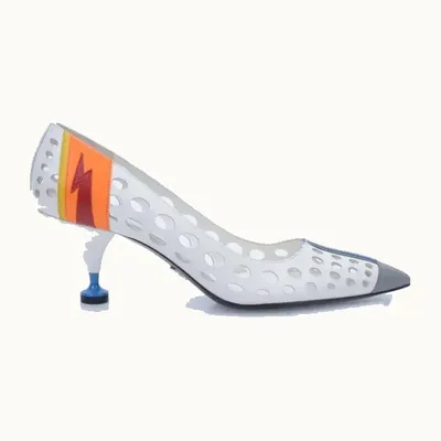 Zapatos Prada Lightning Bolt Ss16 Blancos, Talla 38