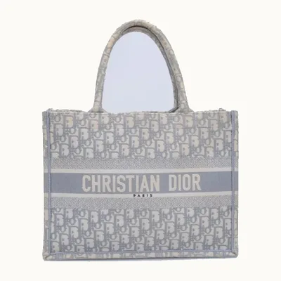 Bolsa Tote Dior Book Medium Oblique Gris