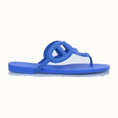 Hermès Egerie Rubber Shoes Blue, Size 38