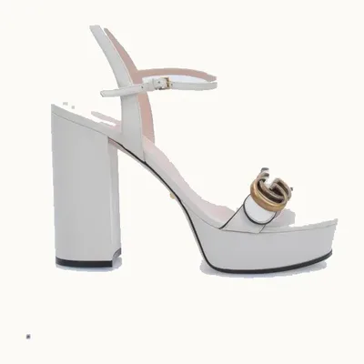 Gucci Marmont GG Shoes White, Size 39