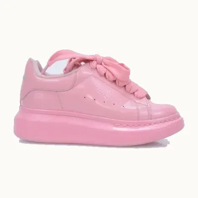 Zapatos Alexander McQueen Oversized Patent Kids Rosas, Talla 28