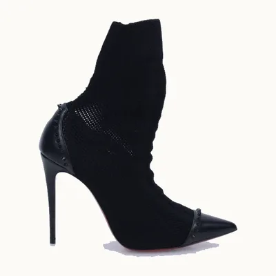 Christian Louboutin Dovi Dova 100 Shoes Black, Size 38.5