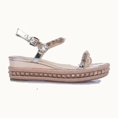Christian Louboutin Pyraclu 60 Shoes Bronze, Size 40