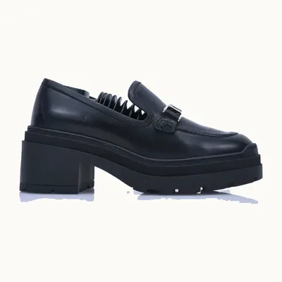 Salvatore Ferragamo Vara Chain Shoes Black, Size 36.5
