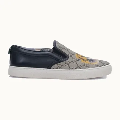 Gucci Tiger GG Supreme Slip-On Shoes, Size 41