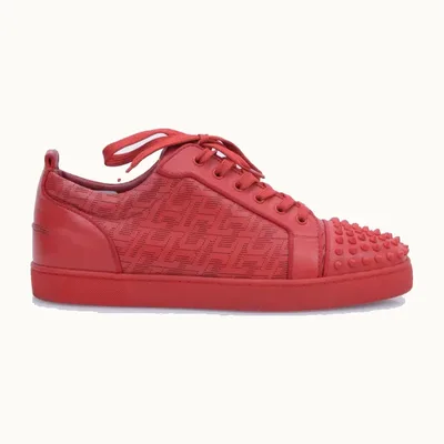 Christian Louboutin Louis Junior Spikes Shoes Red, Size 44.5