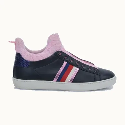 Tenis Gucci Sylvie Web Lace Negros, Talla 37