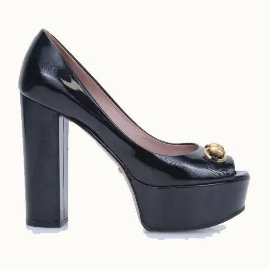 Gucci Horsebit 1955 Patent Loafers Black, Size 36.5