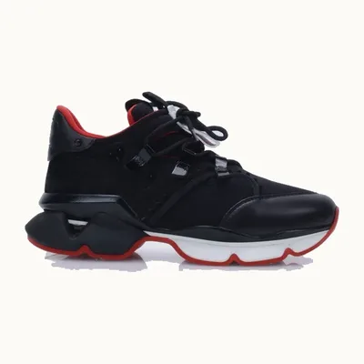 Christian Louboutin Runner Shoes Red and Black, Size 40