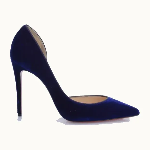 Zapatos Christian Louboutin Iriza Velvet Azules, Talla 37.5
