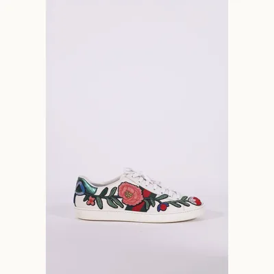 Gucci Ace Embroidered Shoes, Size 38