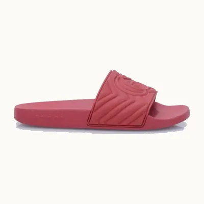 Gucci Quilted Slides Red, Size 38
