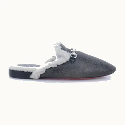 Christian Louboutin Woolito Swing Shoes Grey, Size 41