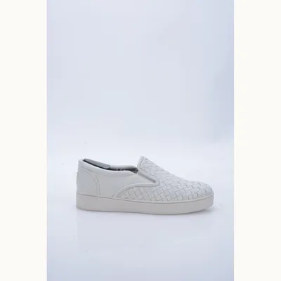 Slip On Bottega Veneta Intrecciato Blanco, Talla 37.5