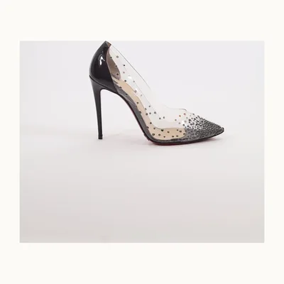 Christian Louboutin Degrastrass PVC Shoes, Size 37
