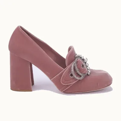 Miu Miu Pearl Buckle Loafer rosas Talla 40 / 7 mx