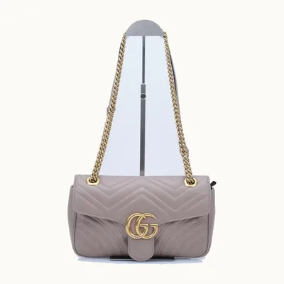 Bolsa Crossbody Gucci Marmont GG Small Nude