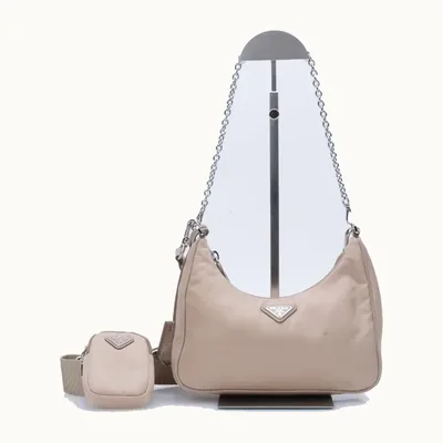 Prada Re-Edition 2005 Re-Nylon Crossbody Bag Nude