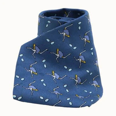 Corbata Hermès Avestruces, Muy bueno, KV-3165