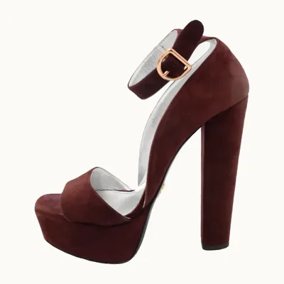 Prada Suede Platform Shoes, Size 37.5