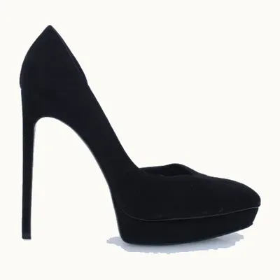 Zapatillas Saint Laurent D'Orsay Suede Negras, Talla 40