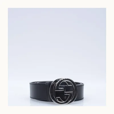 Gucci Interlocking Belt Black, Size 85