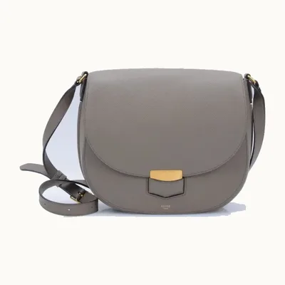 Bolsa Crossbody Céline Trotteur Medium Taupe