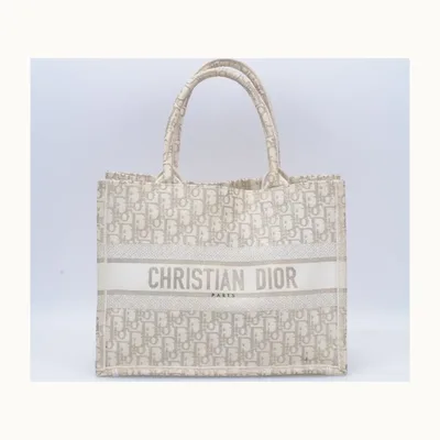 Bolsa Tote Dior Book Medium Oblique Beige