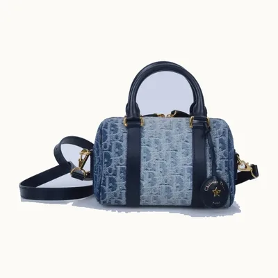 Bolsa Crossbody Dior Groove 20 Denim Oblique Azul