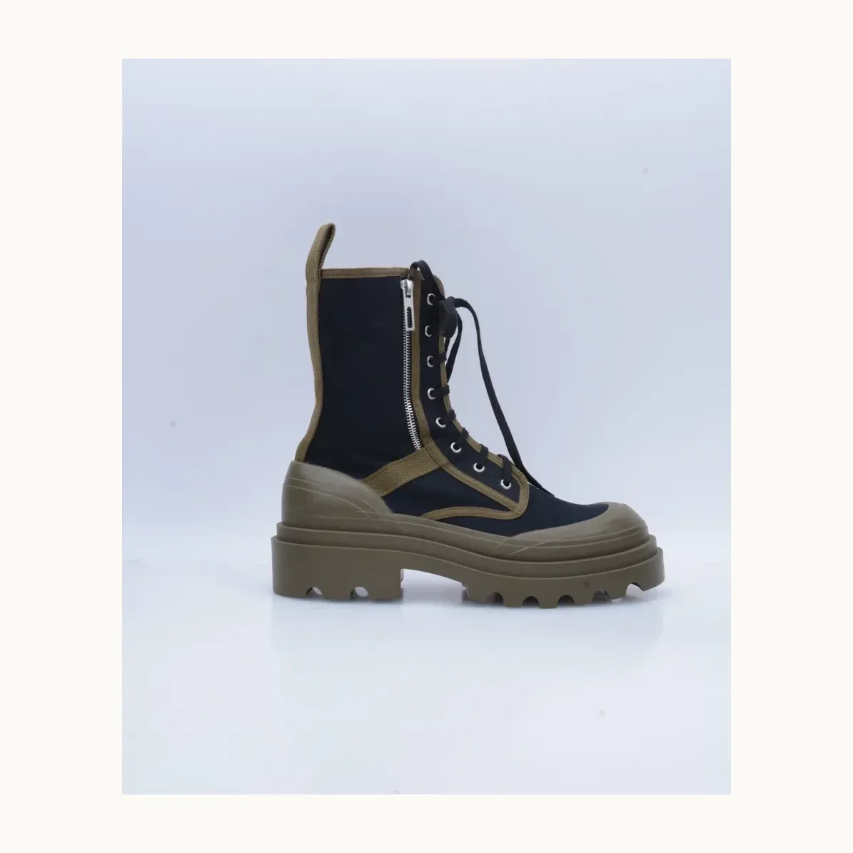 Botas Bottega Veneta Canvas Lace Up Verde Talla 42
