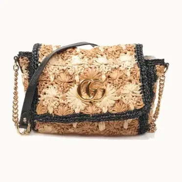Bolsa Gucci Marmont Raffia GG
