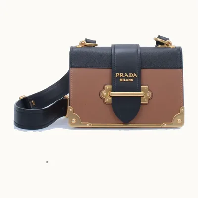 Prada Cahier Handbag Brown