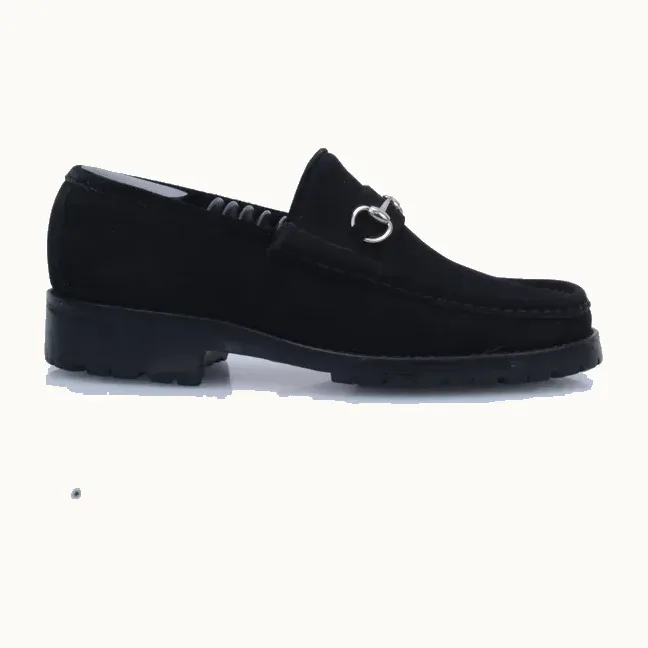 Gucci Horsebit 1955 Suede Loafers Black, Size 37.5