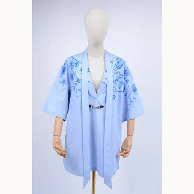 Mocasines Gucci Horsebit 1955 Poplin Mini Azules, Talla S
