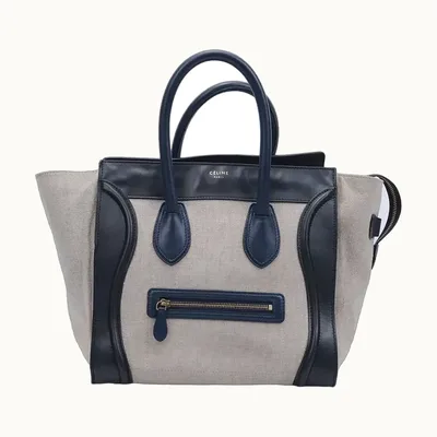 Bolsa de Mano Céline Luggage Mini Canvas Beige