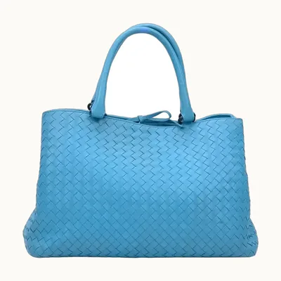 Bolsa Top Handle Bottega Veneta Intrecciato Azul