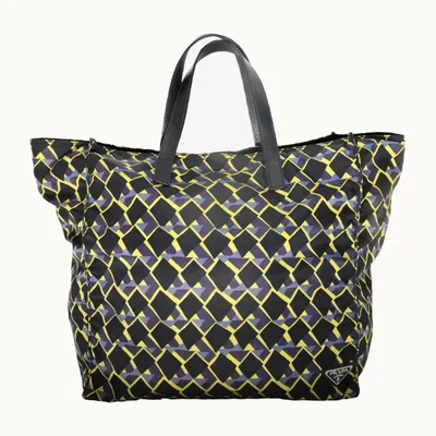 Bolsa Tote Prada Nylon Geometric Reversible