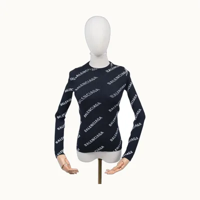 Balenciaga Allover Rib Negra, Talla S