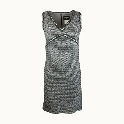 Vestido Chanel Tweed, Talla 34 FR, Excelente, KV-6491
