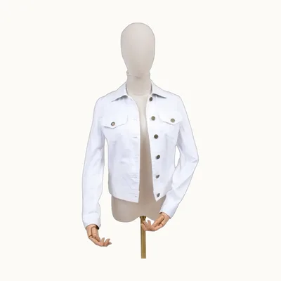 Burberry Chamarras Denim Blanca, Talla XS