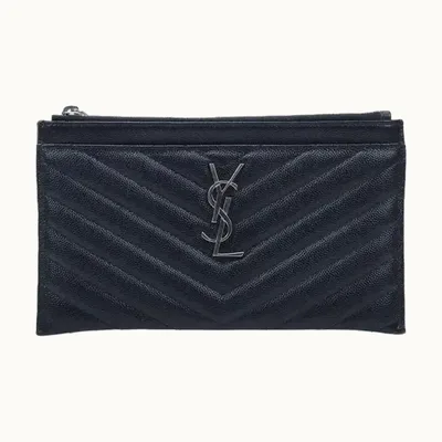 Pouch Saint Laurent Piel Monogram Negro