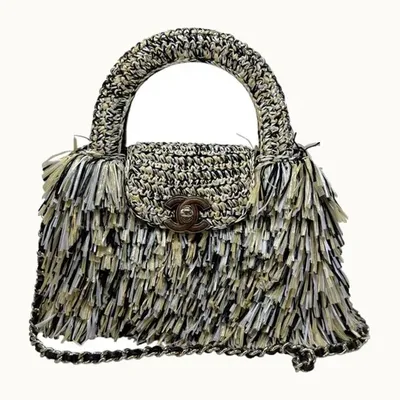Bolsa Chanel Raffia And Straw Fringe