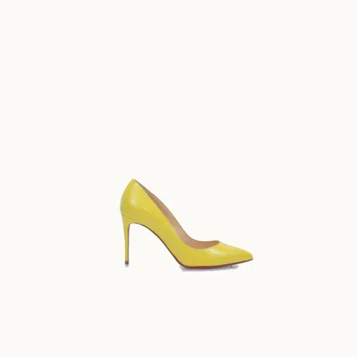 Christian Louboutin Zapatillas Louboutin Pigalle Follies 85 Patent Amarillo Talla 36.5 / 3.5 mx